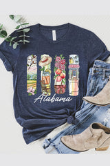 US3001P-E3061AL Alabama State Brushstroke Graphic Plus Tee $16