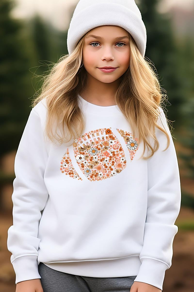 UL180B-E3133Z Floral Football Kids Graphic Sweatshirt $20