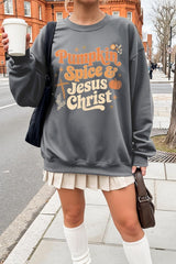 UL180-E3164 Pumpkin Spice & Jesus Graphic Sweatshirt $20