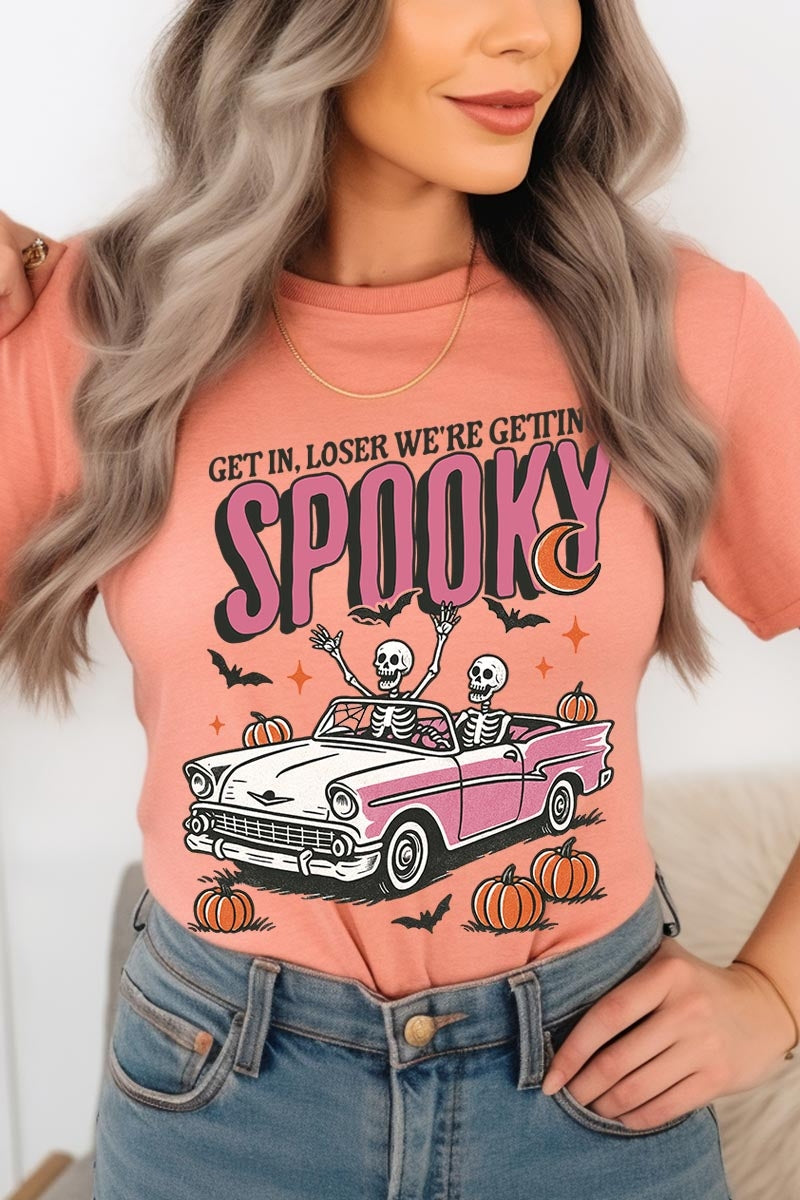 US3001P-E3142 Spooky Skeleton Graphic Plus Tee $16
