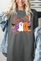5000P-E3120 Boo Brushstroke Bow Graphic Plus Heavy Cotton Tee $12.75