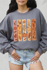 UL180P-E3110 Brushstroke Boho Fall Graphic Plus Sweatshirt $25