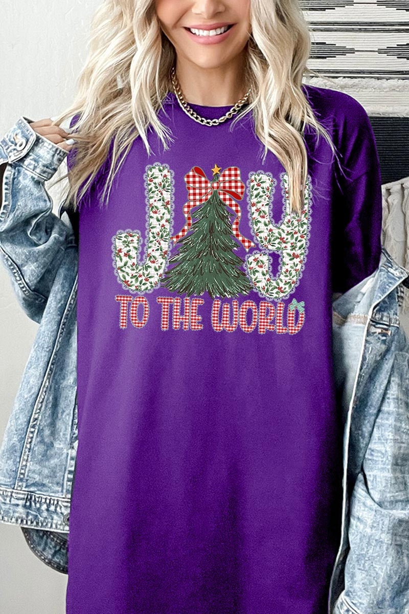 5000-E3213 Joy to the World Graphic Heavy Cotton Tee $9