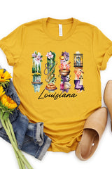 US3001P-E3061LA Louisiana State Brushstroke Graphic Plus Tee $16