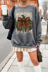 UL180-E3190 Hunting Pumpkin Bow Graphic Sweatshirt $20