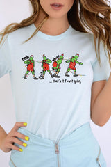 US3001-E3203 Grinch Dance Funny Christmas Graphic Tee $12.5