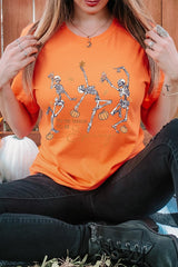 US3001P-E3123 Halloween Skeleton Graphic Plus Tee $16
