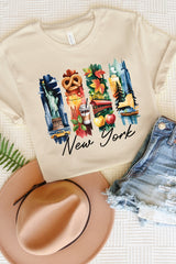 US3001P-E3061NY New York State Brushstroke Graphic Plus Tee $16