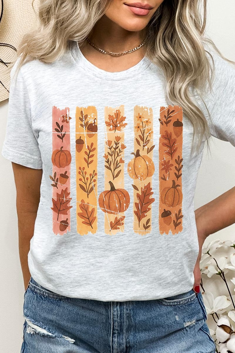 US3001-E3110 Brushstroke Boho Fall Graphic Tee $12.5