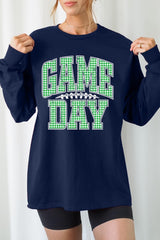 UL240P-E3128 Green Gingham Game Day Plus Long Sleeve Tee $17