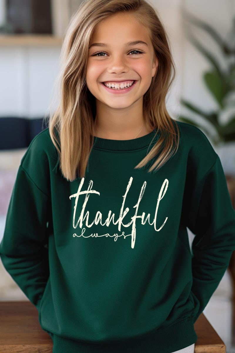 UL180B-E3170Z Thankful Kids Graphic Sweatshirt $20