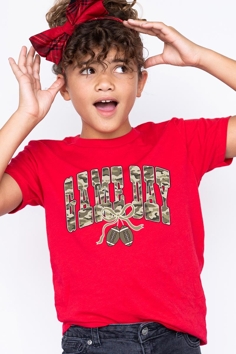 US3001Y-E3131Z Football Game Day Camo Kids Graphic Tee $11