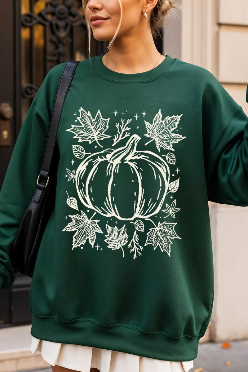 UL180-E3162 Fall Pumpkin Graphic Sweatshirt $20