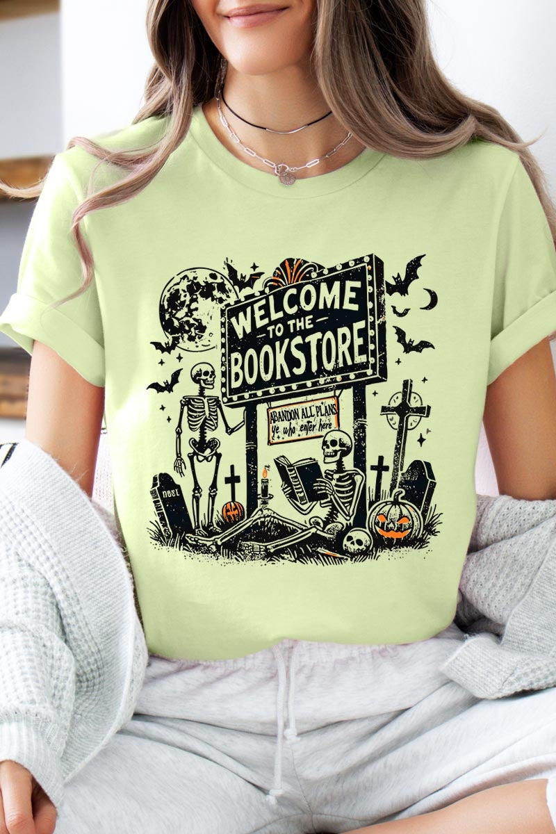 US3001-E3122 Bookstore Halloween Graphic Tee $12.5