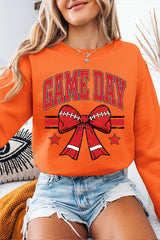 UL180P-E3062 Red Game Day Football Bow Graphic Plus Sweatshirt $25