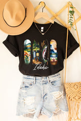 US3001-E3061ID Idaho State Brushstroke Graphic Tee $12.5