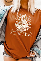 US3001-E3116 God Is Good Floral Graphic Tee $12.5
