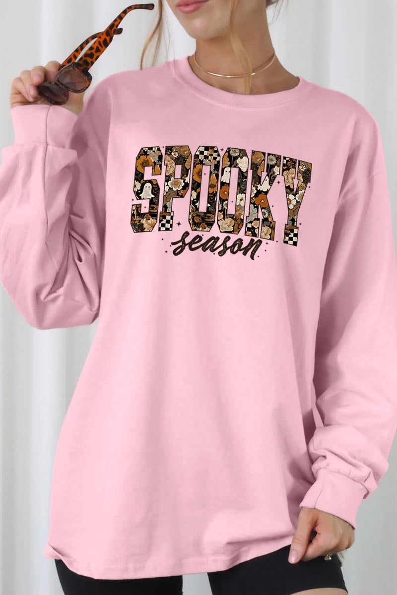 UL240P-E3105 Spooky Season Halloween Plus Long Sleeve Tee $17