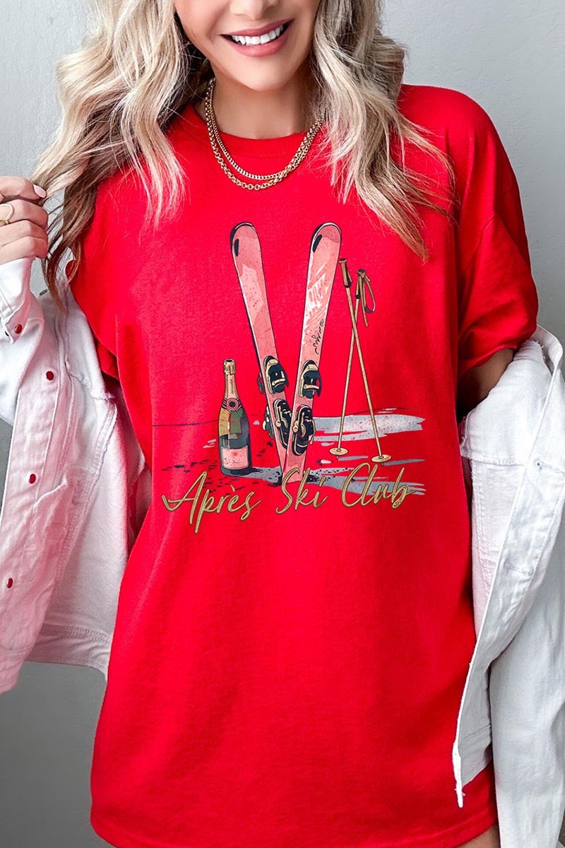 5000-E3187 Apres Ski Club Graphic Heavy Cotton Tee $9