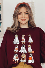 UL180P-E3106 Halloween Ghost Dog Graphic Plus Sweatshirt $25