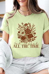 US3001P-E3116 God Is Good Floral Graphic Plus Tee $16