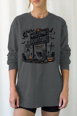 UL240-E3122 Bookstore Halloween Graphic Long Sleeve Tee $13.75