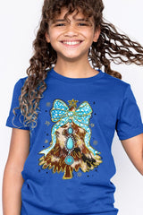 US3001Y-E3184Z Turquoise Christmas Tree Kids Graphic Tee $11