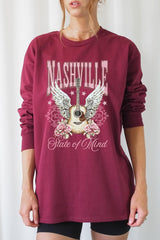 UL240-E3157 Nashville Rose Graphic Long Sleeve Tee $13.75