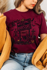 US3001-E3122 Bookstore Halloween Graphic Tee $12.5
