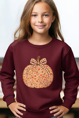 UL180B-E3135Z Floral Fall Pumpkin Kids Graphic Sweatshirt $20