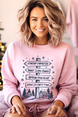 UL180-E3189 Ski Lodge Signs Graphic Sweatshirt $20