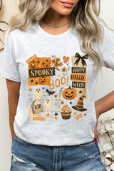 US3001P-E3084 Halloween collage Graphic Plus Tee $16