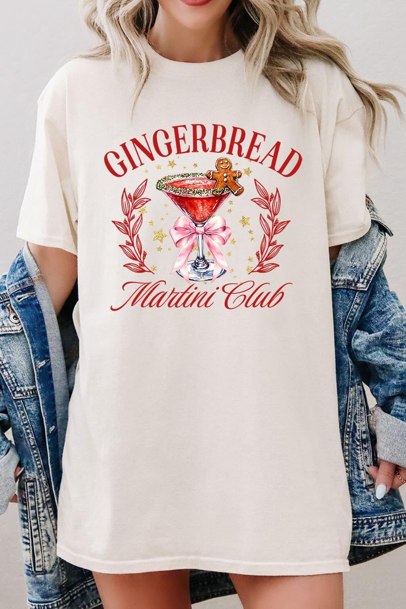 5000P-E3216 Gingerbread Martini Club Graphic Plus Heavy Cotton Tee $12.75
