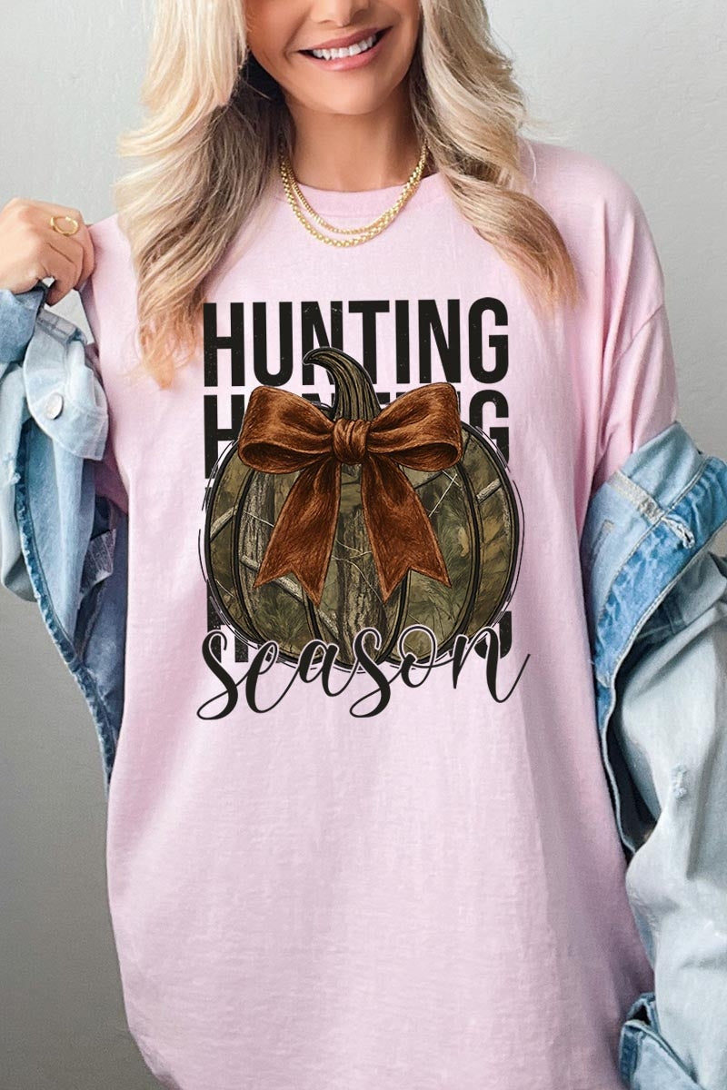 5000-E3190 Hunting Pumpkin Bow Graphic Heavy Cotton Tee $9