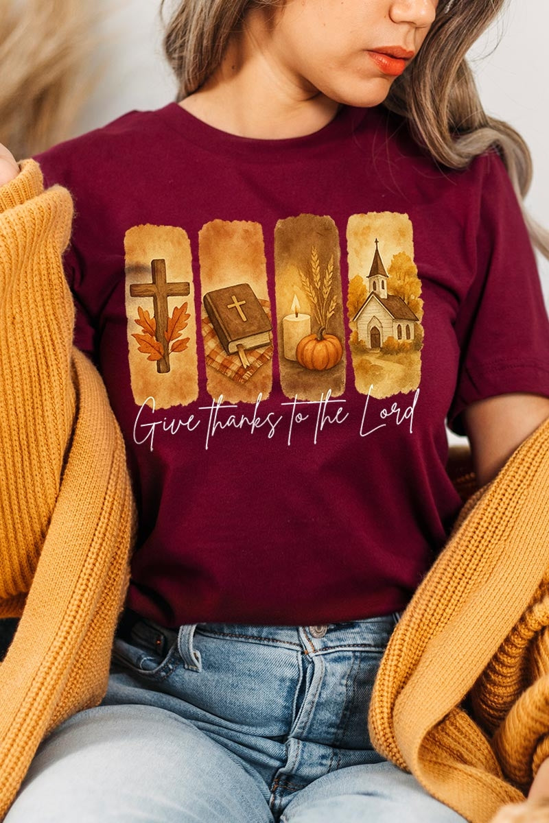 US3001P-E3169 Give Thanks To The Lord Graphic Plus Tee $16