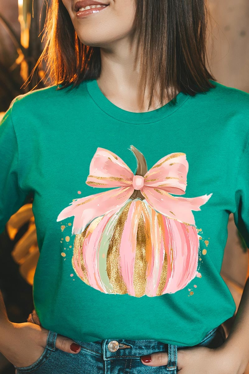 US3001-E3083 Brushstroke Pumpkin Graphic Tee $12.5