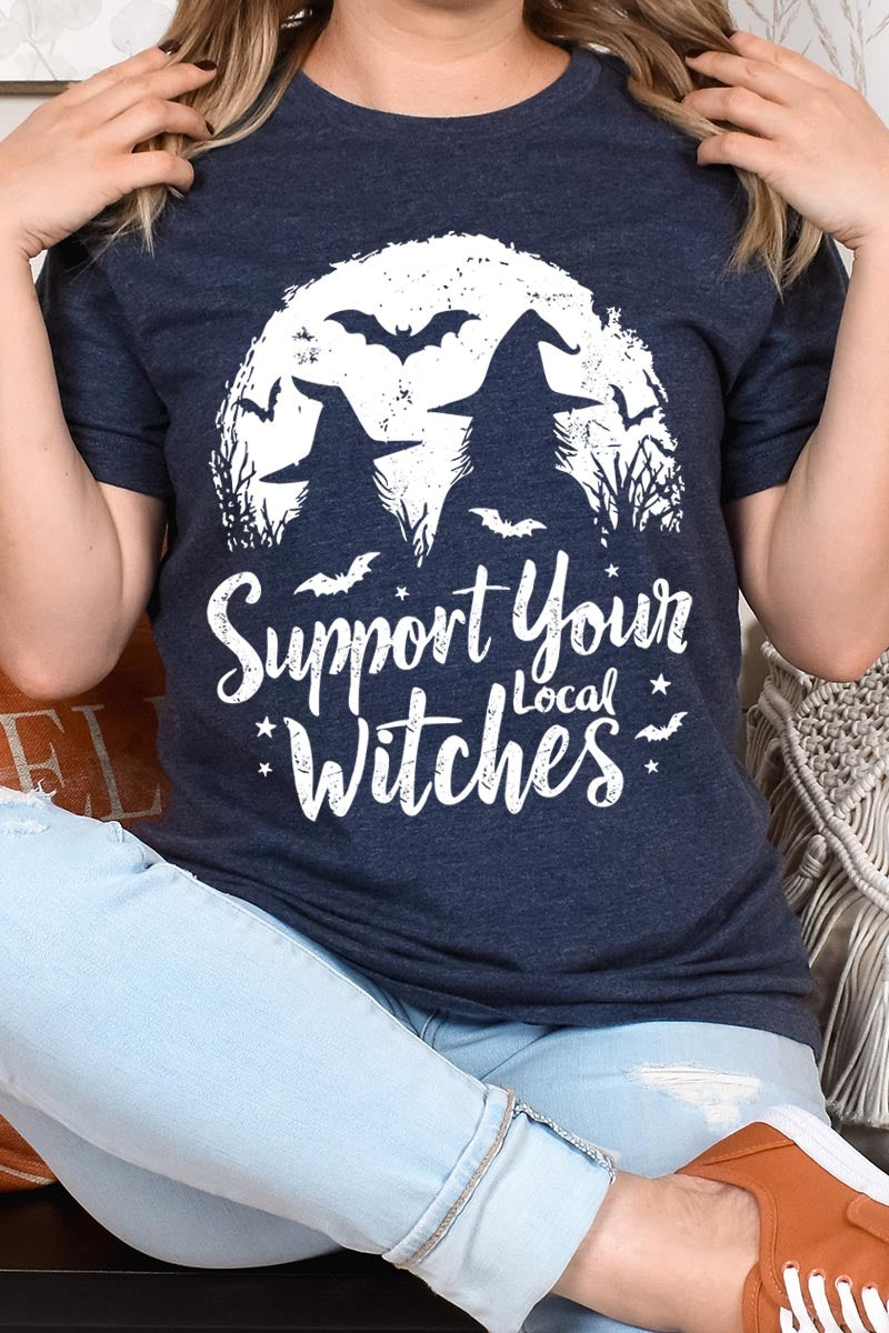 US3001P-E3161 Local Witches Halloween Graphic Plus Tee $16
