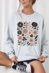 UL240P-E3178 Fall Floral Garden Graphic Plus Long Sleeve Tee $17