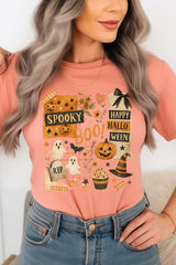 US3001P-E3084 Halloween collage Graphic Plus Tee $16