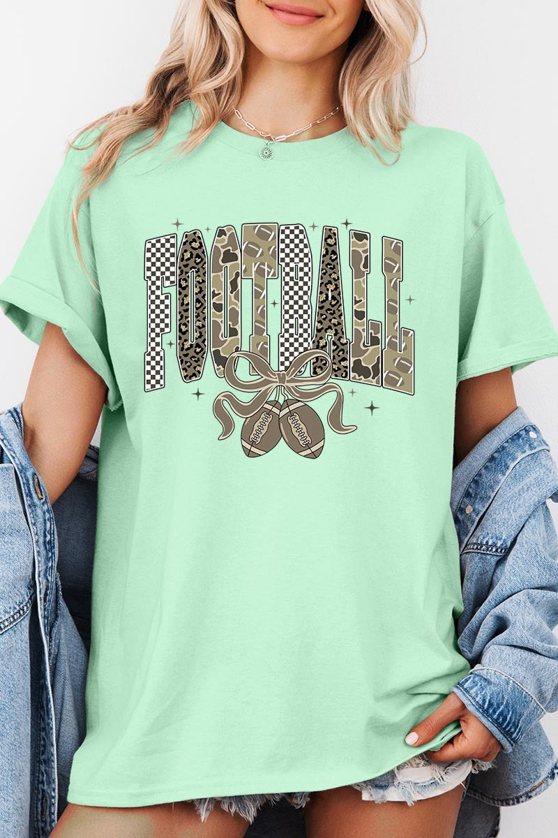 5000-E3132 Camo Football Graphic Heavy Cotton Tee $9