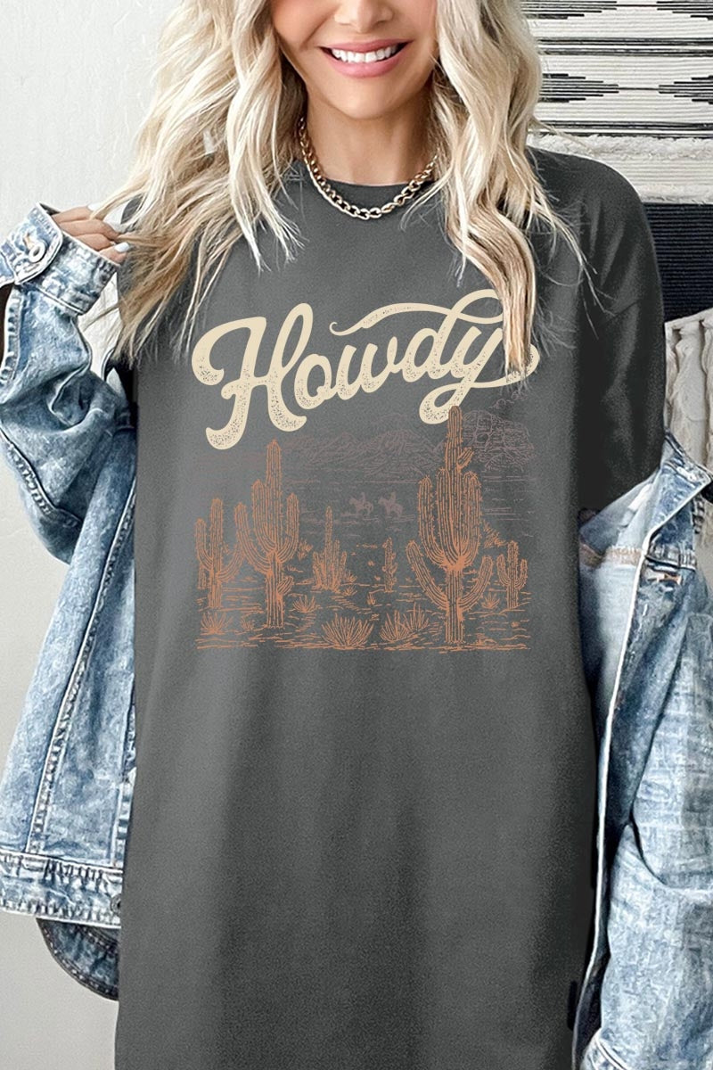 5000P-E3095 Howdy Desert Western Graphic Plus Heavy Cotton Tee $12.75