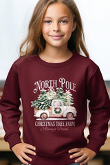 UL180B-E3174Z North Pole Christmas Kids Graphic Sweatshirt $20