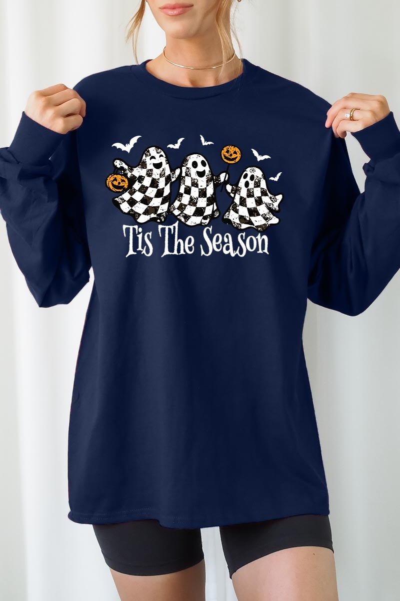 UL240-E3124 Retro Ghosts Graphic Long Sleeve Tee $13.75