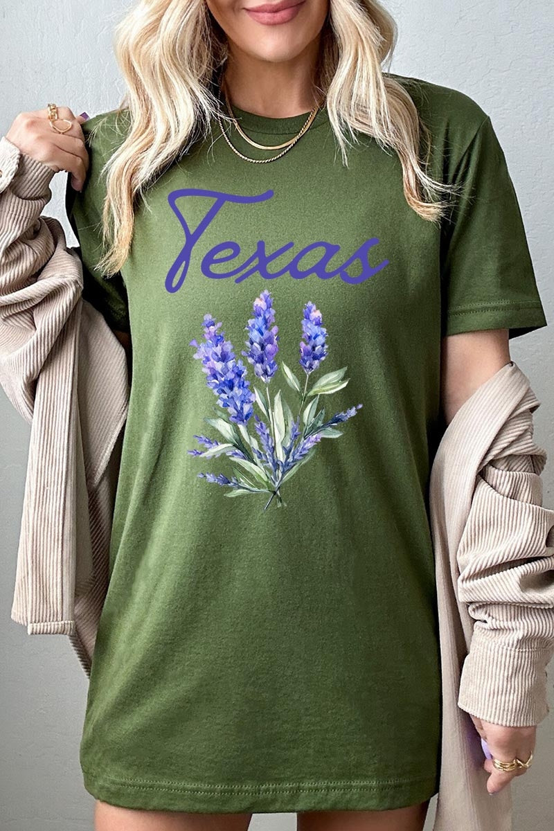 US3001-E3060 Texas Bluebonnet Graphic Tee $12.5