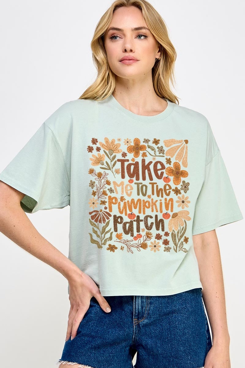 CTS-E3136 Take Me To The Pumpkin Patch Relaxed Crop Top $11