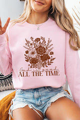 UL180P-E3116 God Is Good Floral Graphic Plus Sweatshirt $25
