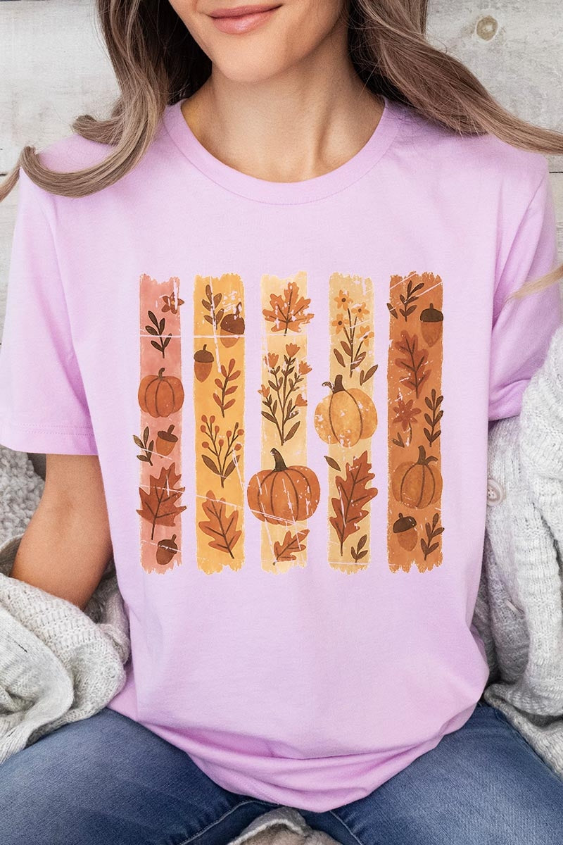 US3001P-E3110 Brushstroke Boho Fall Graphic Plus Tee $16