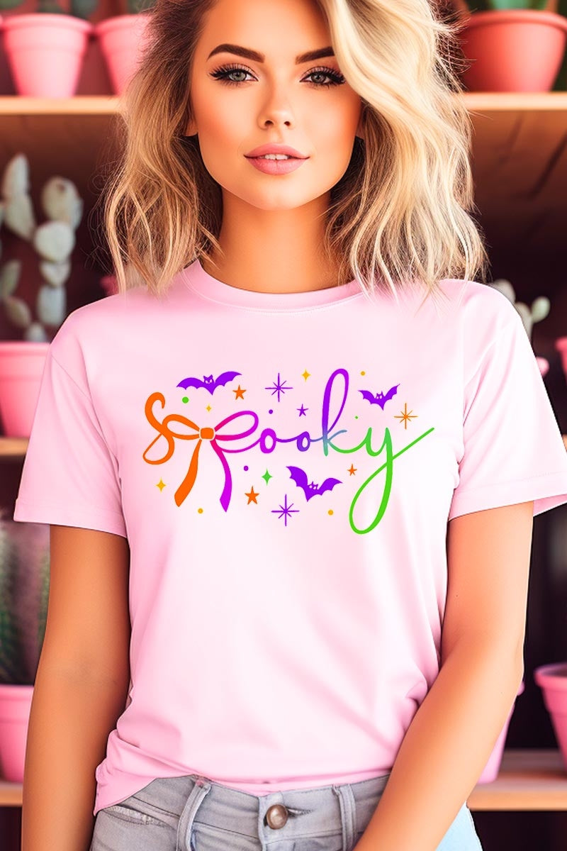 US3001P-E3109 Spooky Halloween Graphic Plus Tee $16