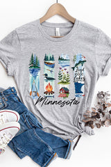 US3001P-E3061MN Minnesota State Brushstroke Graphic Plus Tee $16
