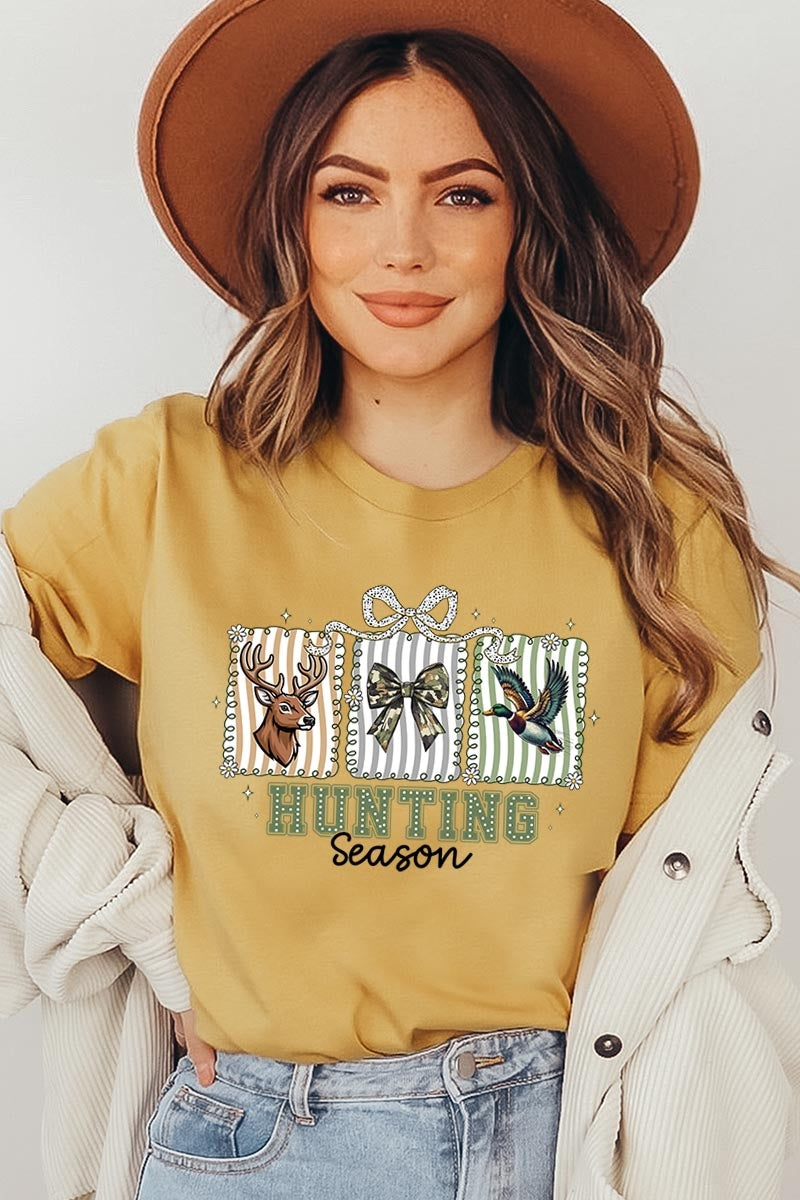 US3001-E3192 Deer & Duck Hunting Season Graphic Tee $12.5